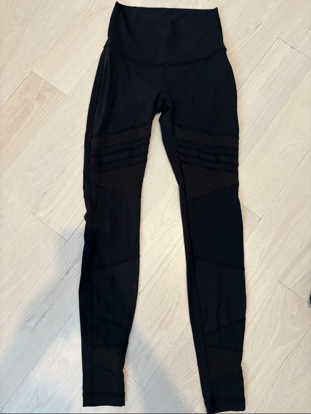Lululemon High-Waist Black Mesh Panel Leggings
